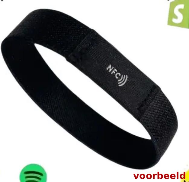 Zwarte elastische NFC-armband