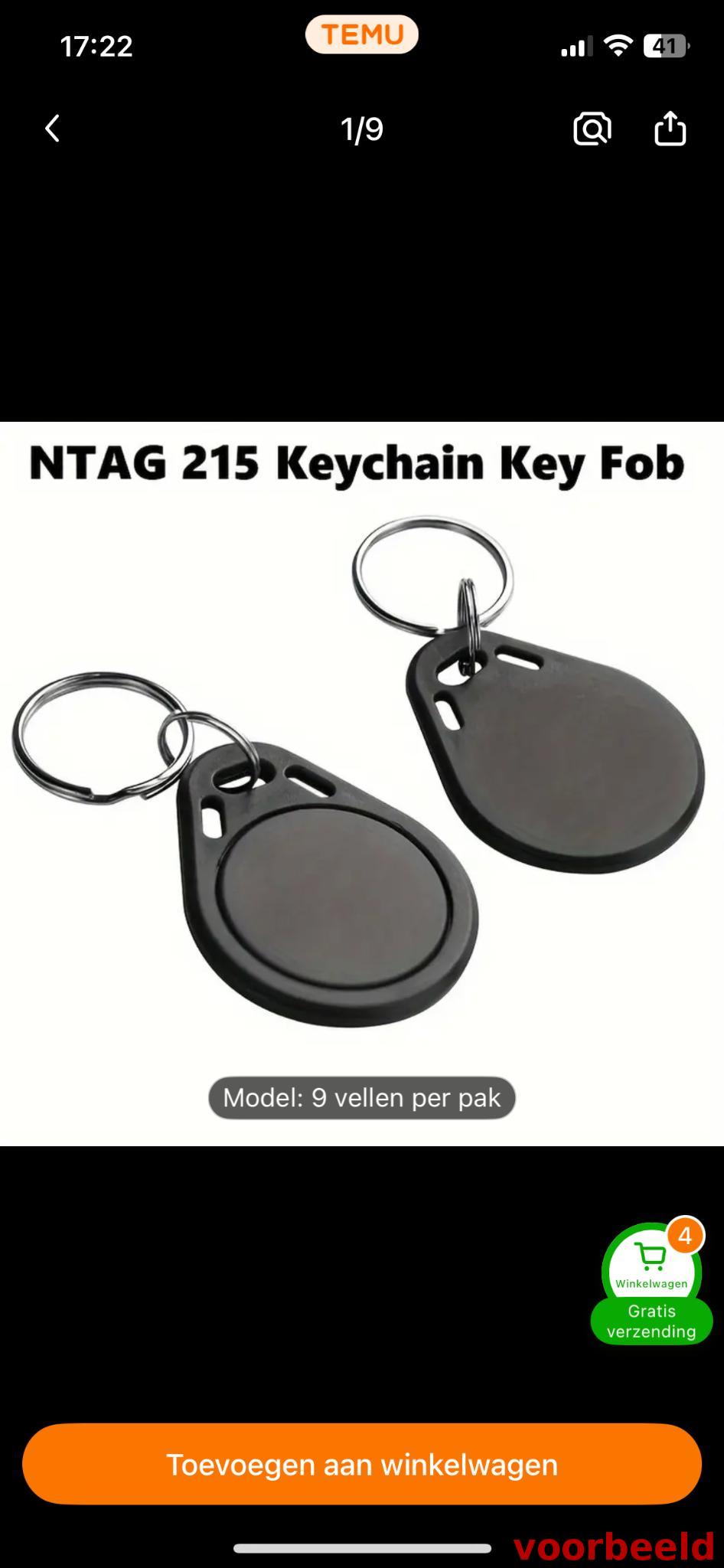 Voor- en achterkant van keyfobs
